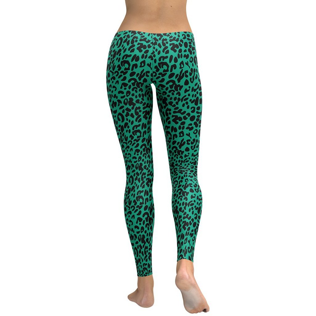 Emerland Green Leopard Leggings