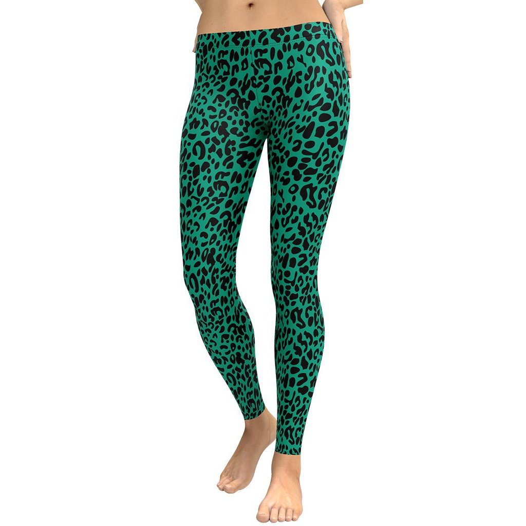 Emerland Green Leopard Leggings