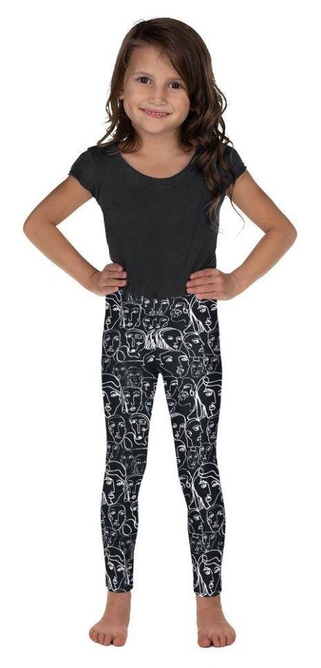 Face Drawings Kid's Leggings