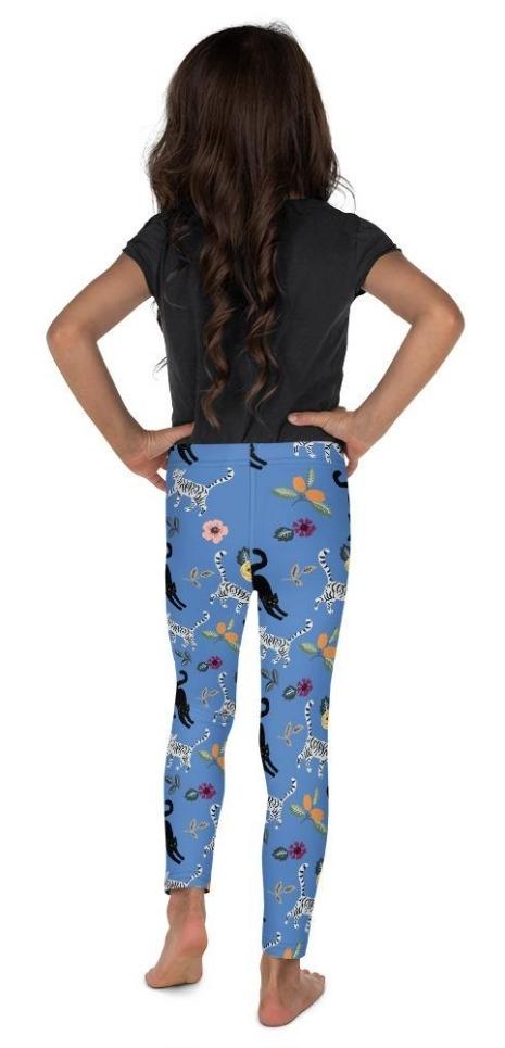 Feline & Flower Pattern Kid's Leggings