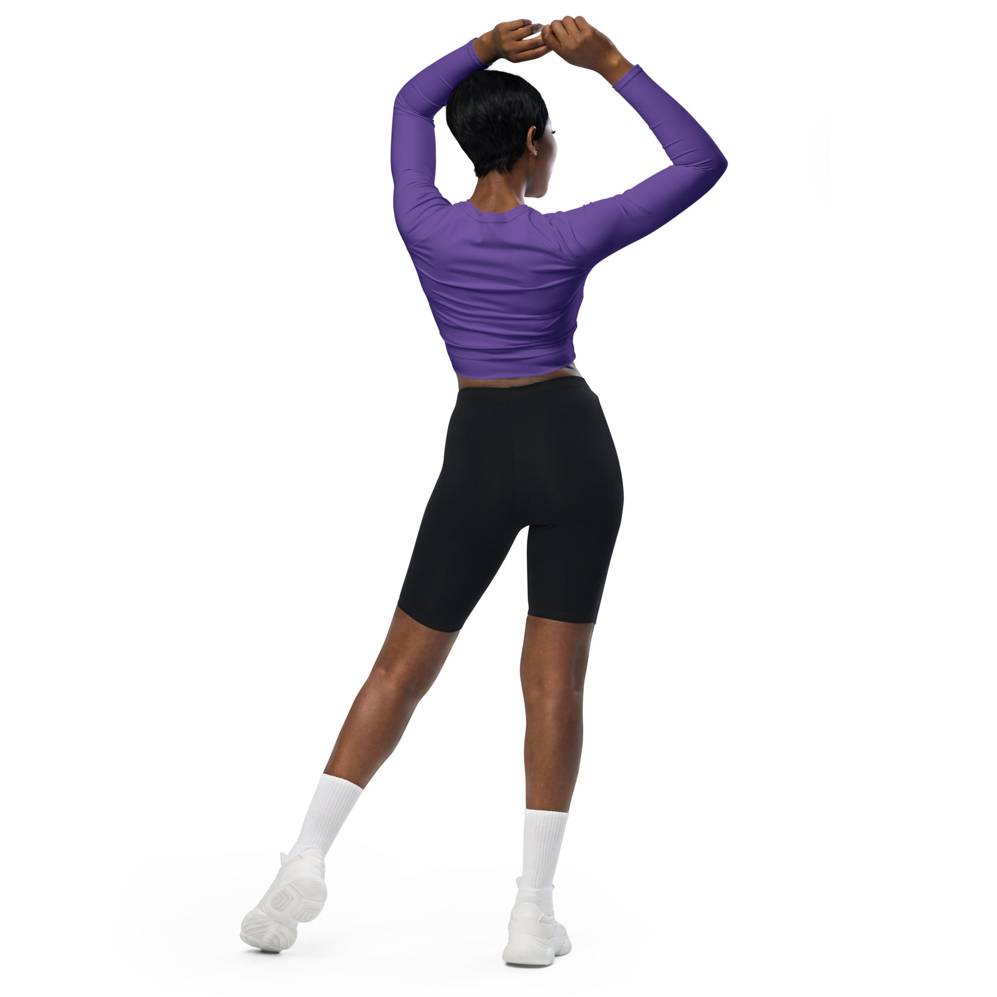 Fierce Purple Recycled Long-sleeve Crop Top