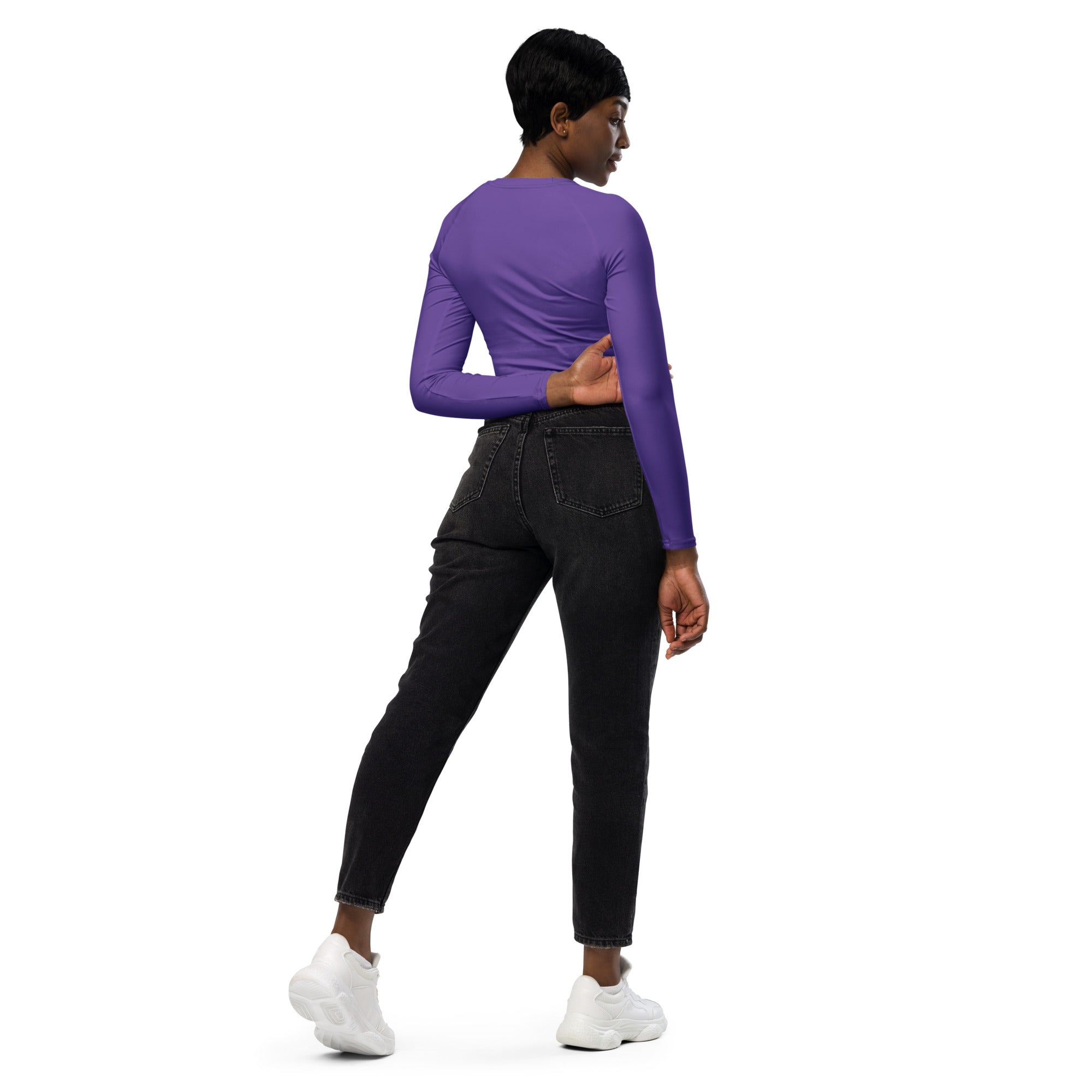 Fierce Purple Recycled Long-sleeve Crop Top
