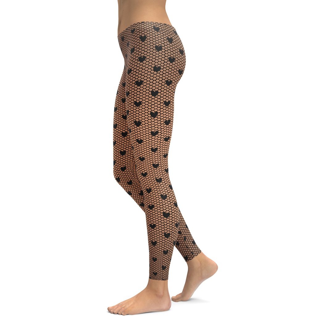 Fishnet Tights Print Leggings With Pockets  Fishnet tights, Printed  leggings, Pocket leggings