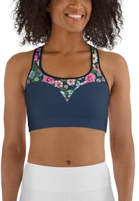 Floral Heart Shaped Sports Bra