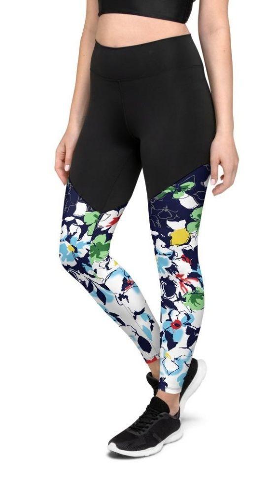 Flower Drawings Compression Leggings