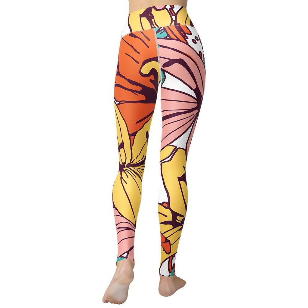 Flower Love Yoga Leggings - FiercePulse - Premium Workout Leggings - Yoga Pants