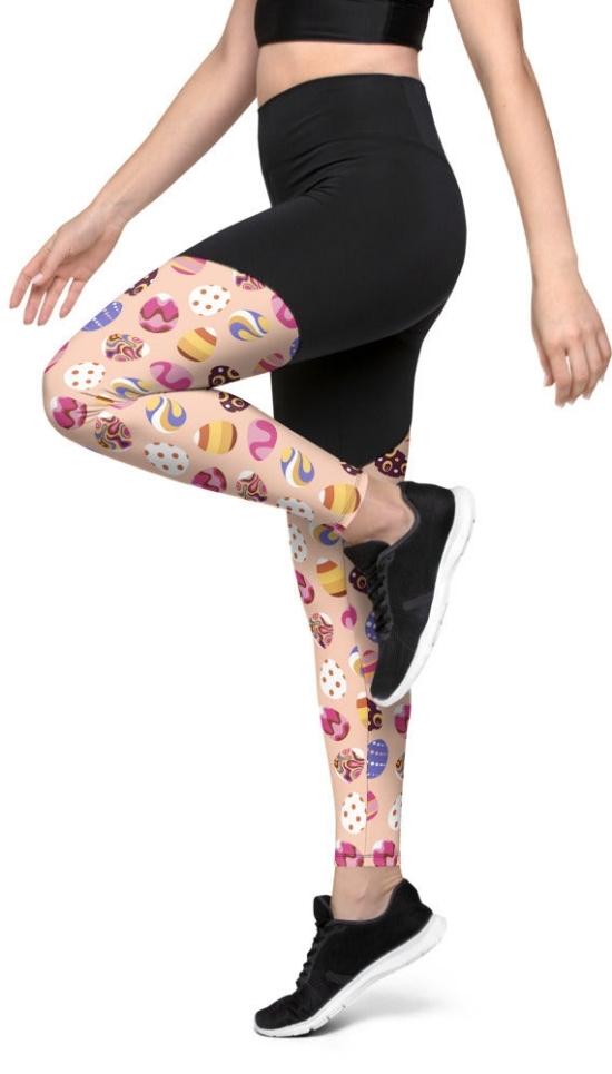 Fun Easter Eggs Pattern Compression Leggings