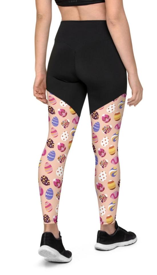 Fun Easter Eggs Pattern Compression Leggings