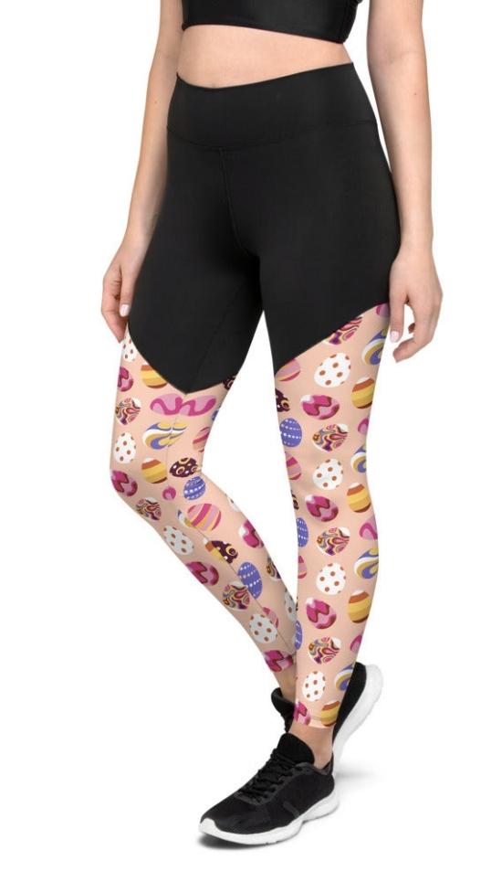 Fun Easter Eggs Pattern Compression Leggings
