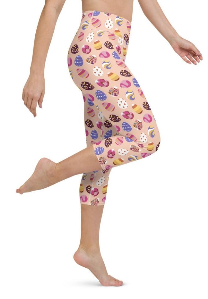 Fun Easter Eggs Pattern Yoga Capris