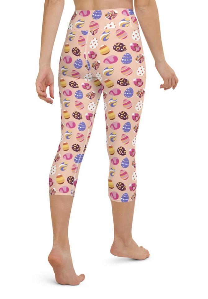 Fun Easter Eggs Pattern Yoga Capris