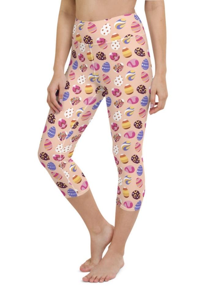 Fun Easter Eggs Pattern Yoga Capris
