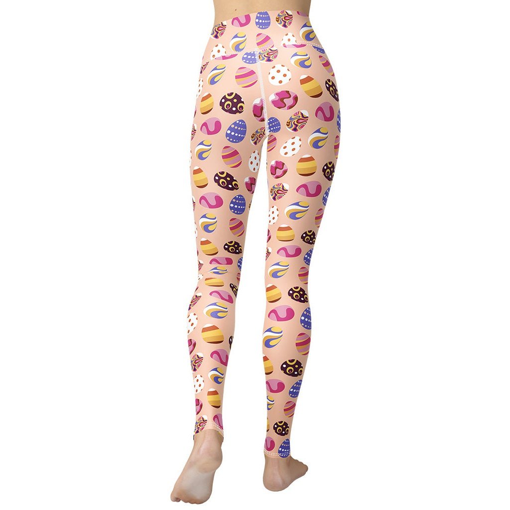 Fun Easter Eggs Pattern Yoga Leggings