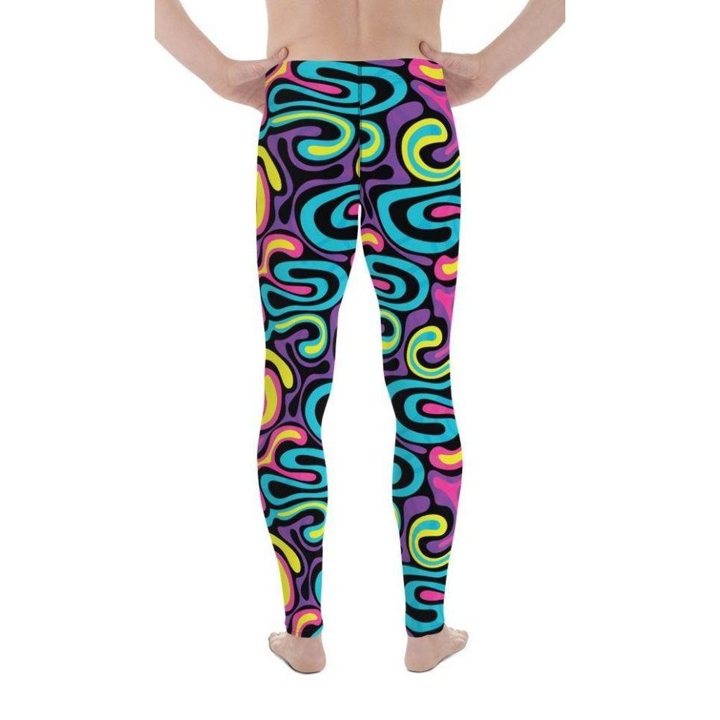 Funky Retro Print Men's Leggings