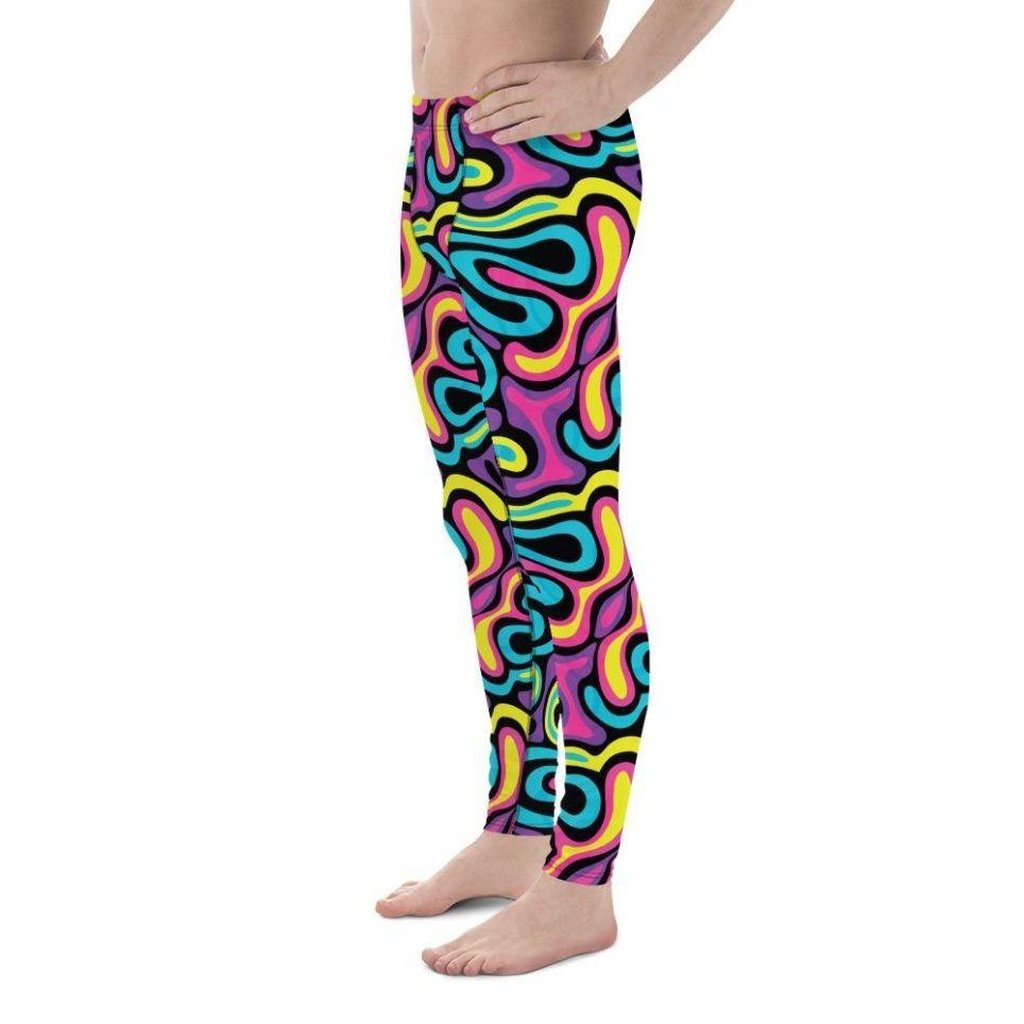 Funky Retro Print Men's Leggings