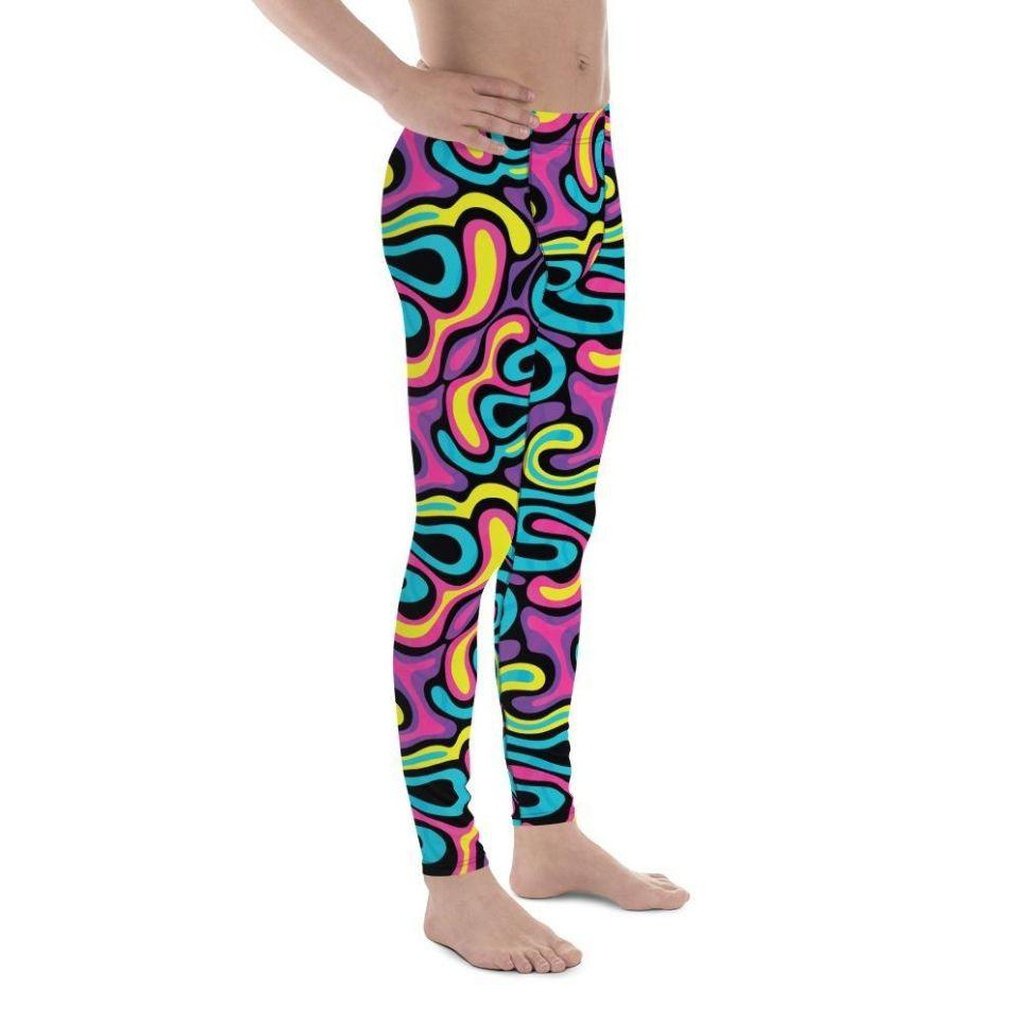 Funky Retro Print Men's Leggings