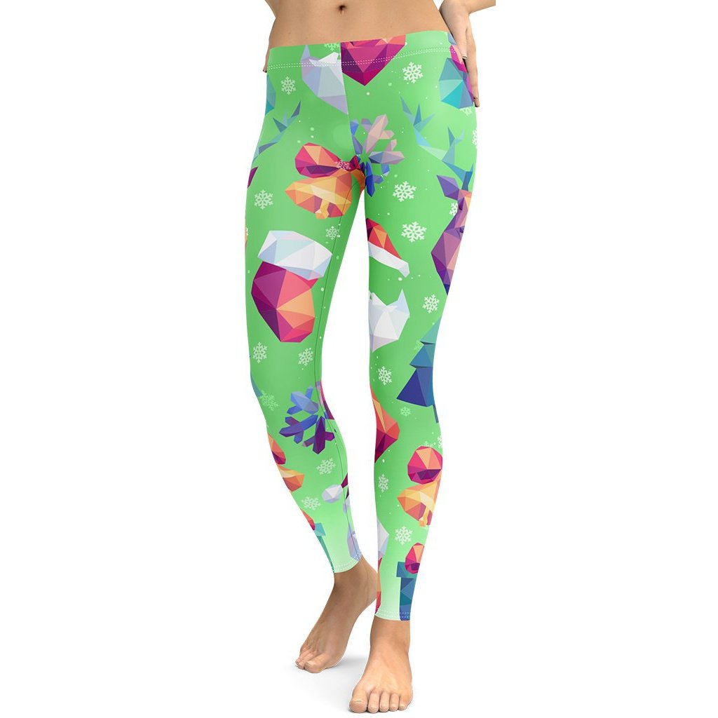 Geometric Vibe Christmas Leggings - FiercePulse - Premium Workout Leggings - Yoga Pants