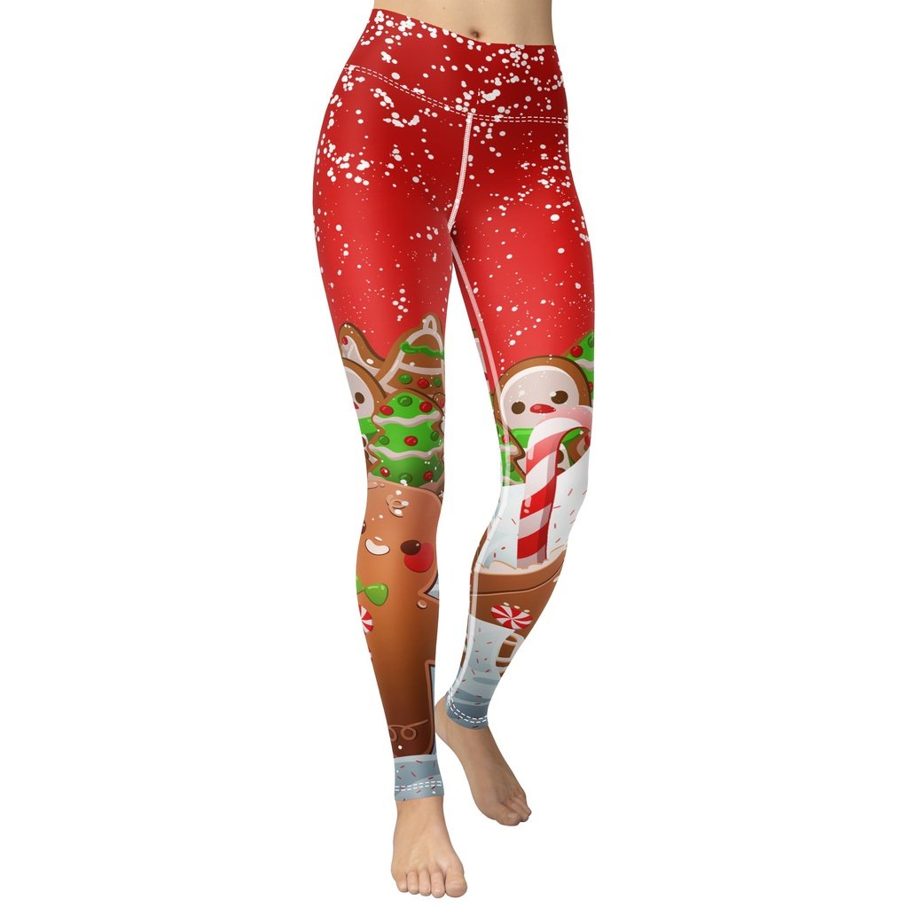 Gingerbread Man Yoga Leggings Women's Christmas Outfits FIERCEPULSE