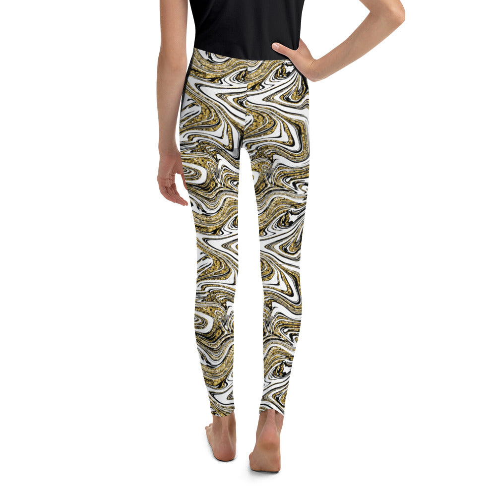 Glitter Print Marble Youth Leggings