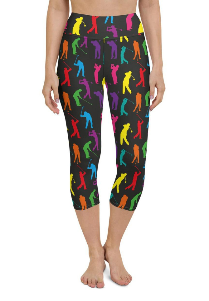 Golfer Pattern Yoga Capris