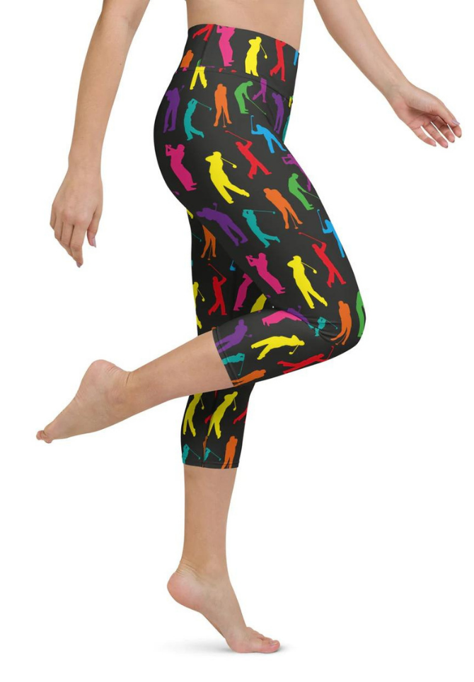 Golfer Pattern Yoga Capris