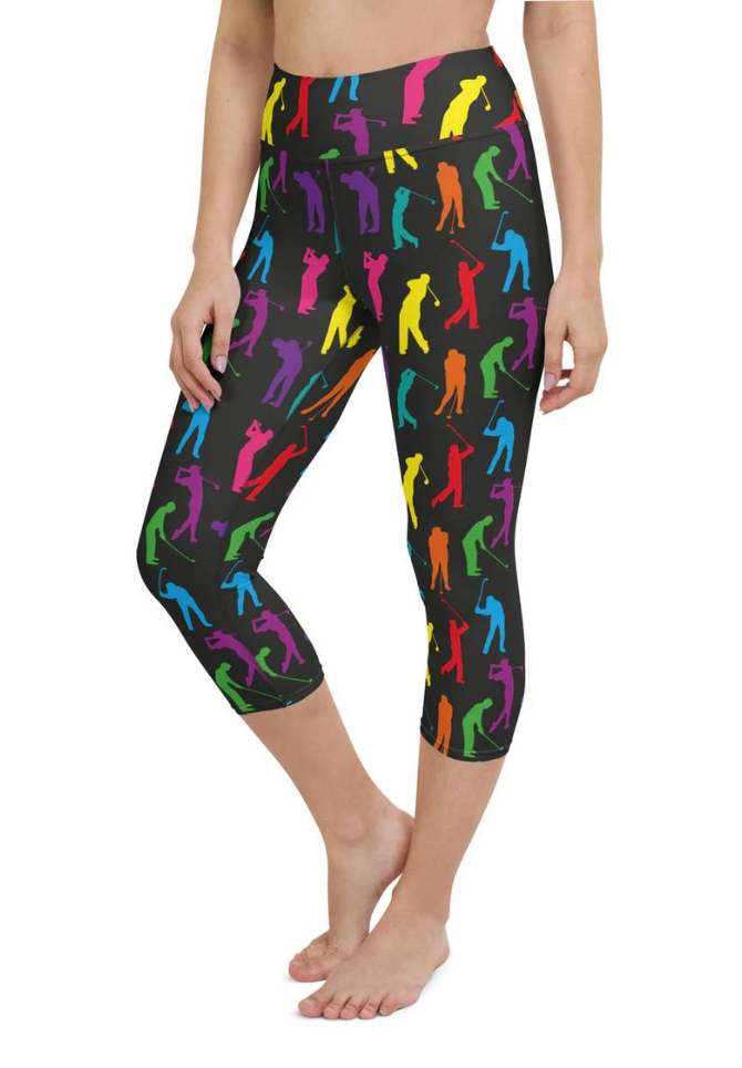 Golfer Pattern Yoga Capris