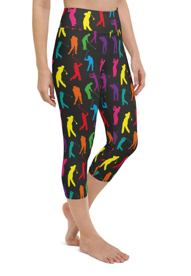 Golfer Pattern Yoga Capris