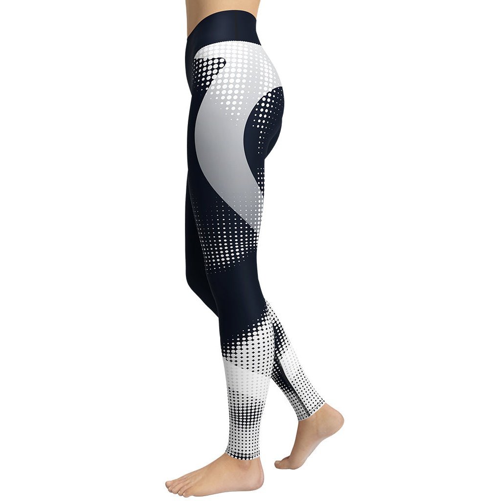 Gray Geometric Heart Yoga Leggings