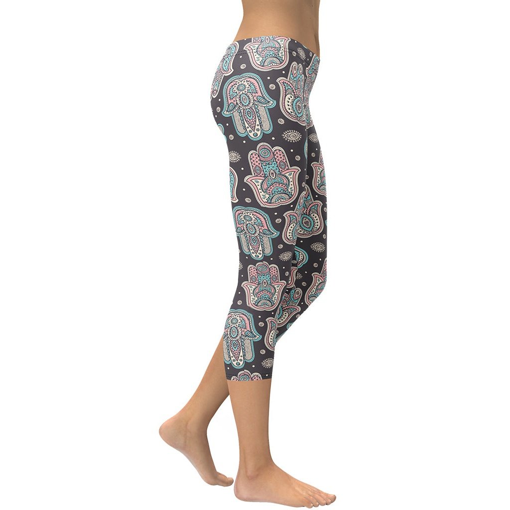 Hand Drawn Hamsa Capris