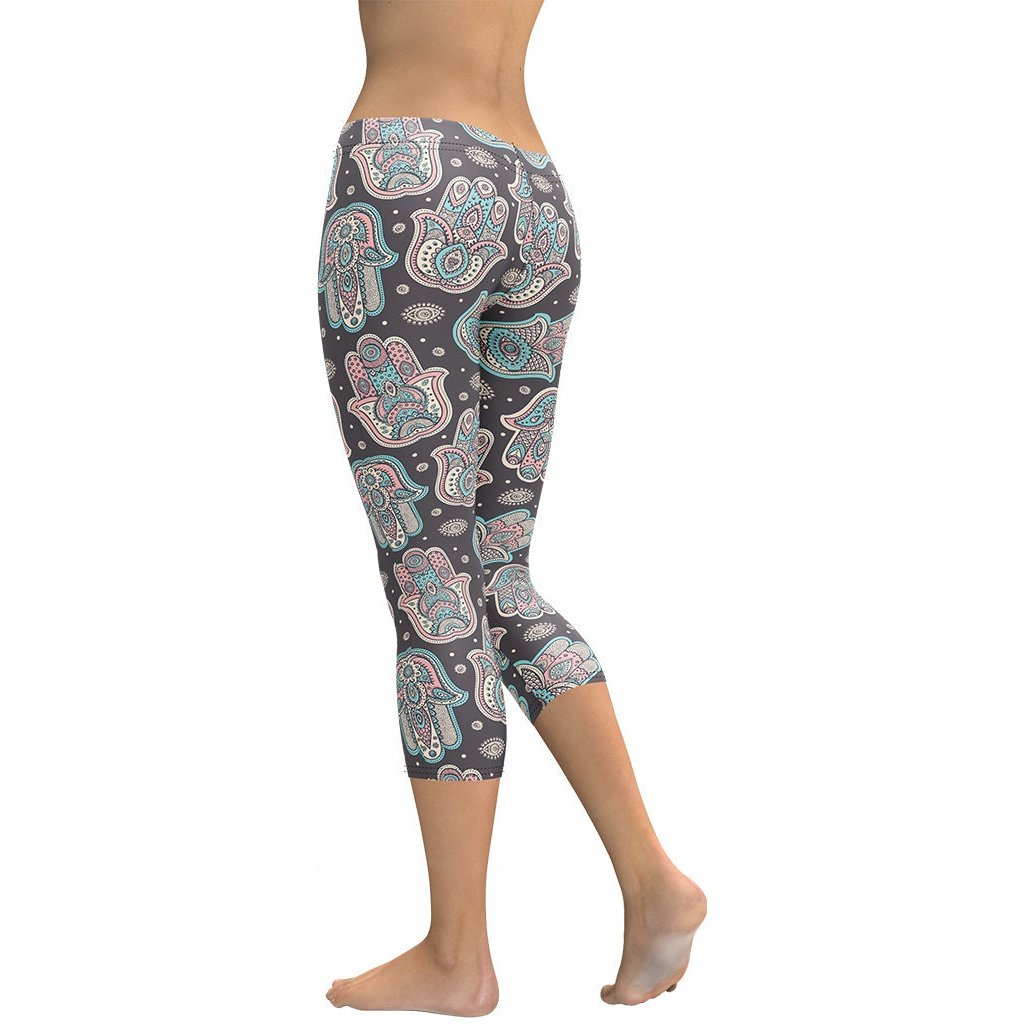 Hand Drawn Hamsa Capris