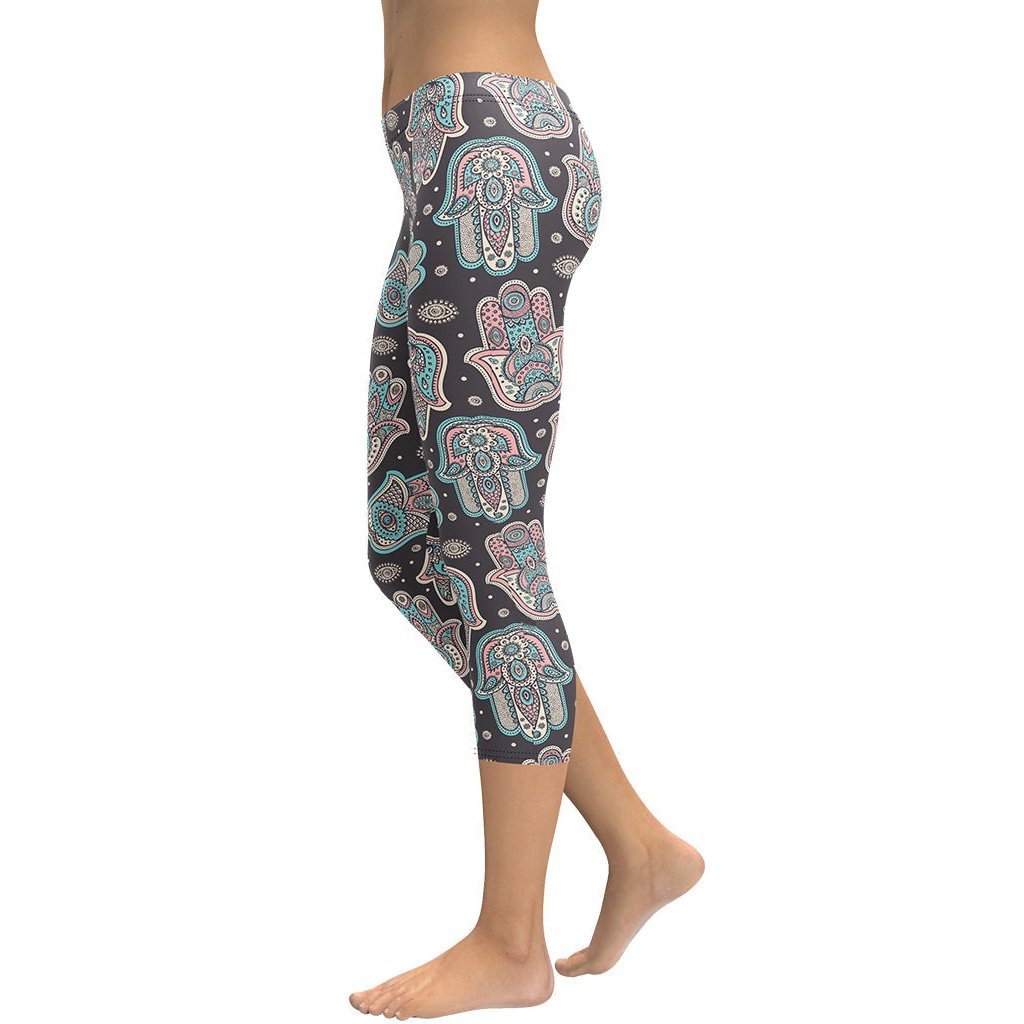 Hand Drawn Hamsa Capris