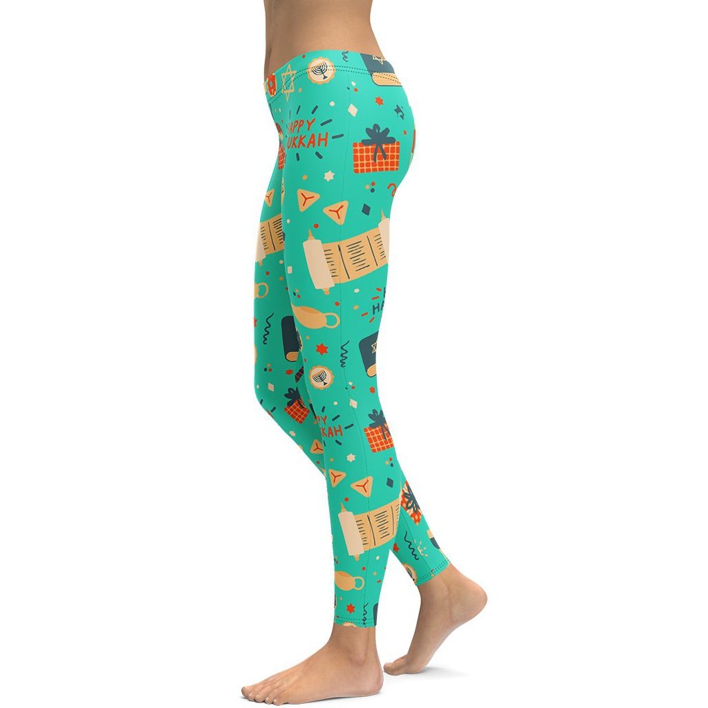 Hanukkah Joy Leggings - FiercePulse - Premium Workout Leggings - Yoga Pants