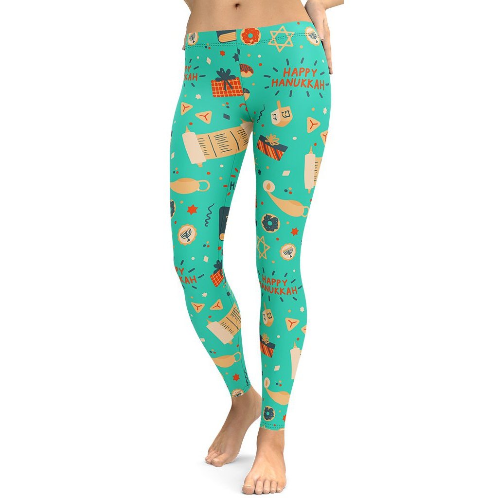 Hanukkah Joy Leggings - FiercePulse - Premium Workout Leggings - Yoga Pants