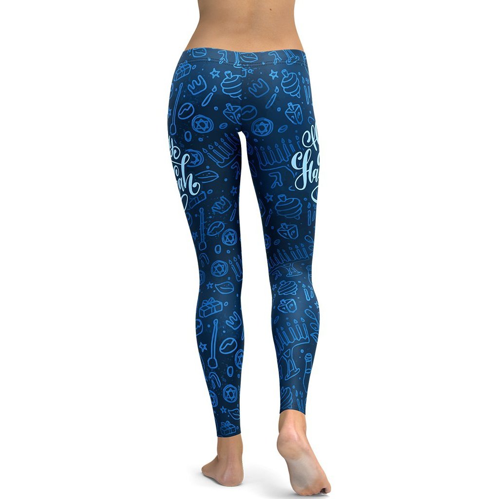 Happy Hanukkah Leggings - FiercePulse - Premium Workout Leggings - Yoga Pants