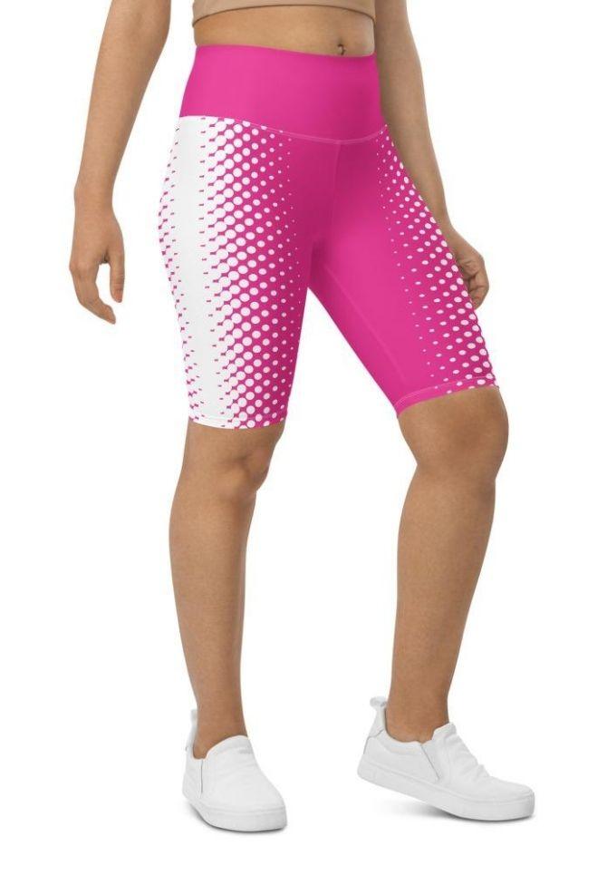 Hot Pink Optical Illusion Biker Shorts