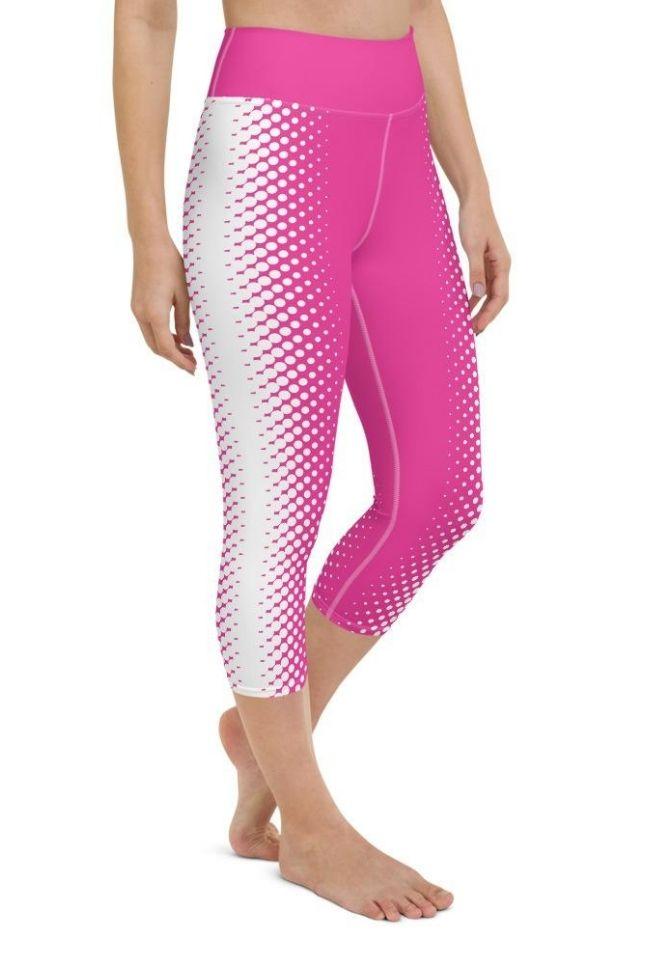 Hot Pink Optical Illusion Yoga Capris
