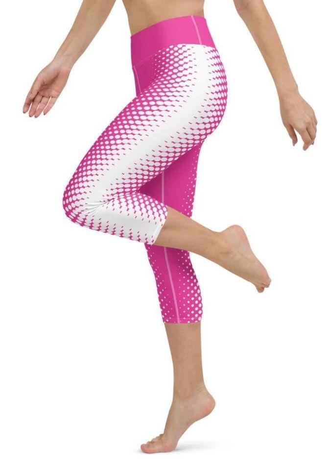 Hot Pink Optical Illusion Yoga Capris
