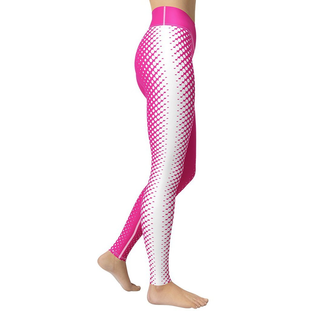 Hot Pink Optical Illusion Yoga Leggings
