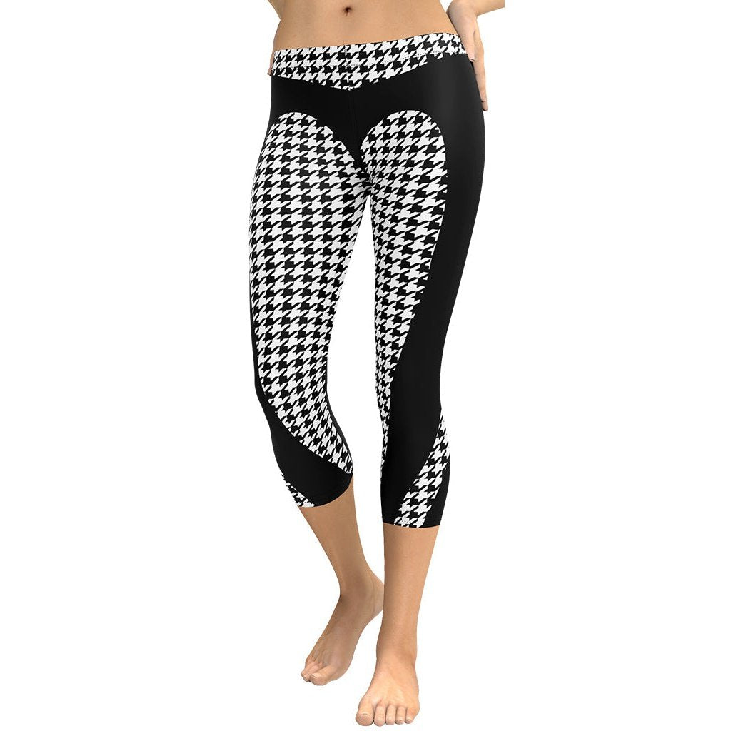 Houndstooth Heart Shaped Capris
