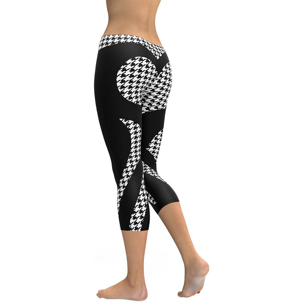 Houndstooth Heart Shaped Capris