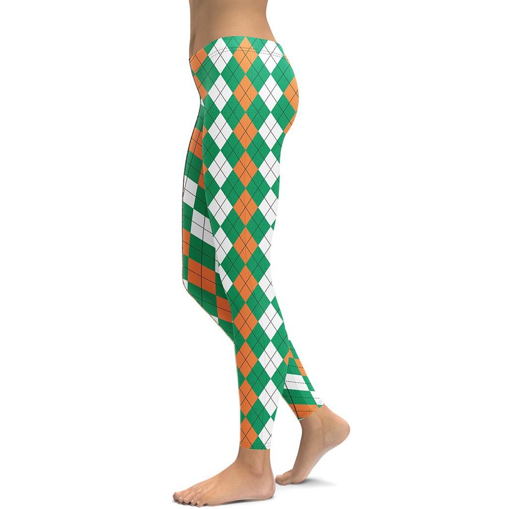 Irish Flag Plaid Leggings - FiercePulse - Premium Workout Leggings - Yoga Pants