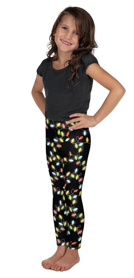 Kids' Christmas Lights Leggings - FiercePulse - Premium Workout Leggings - Yoga Pants