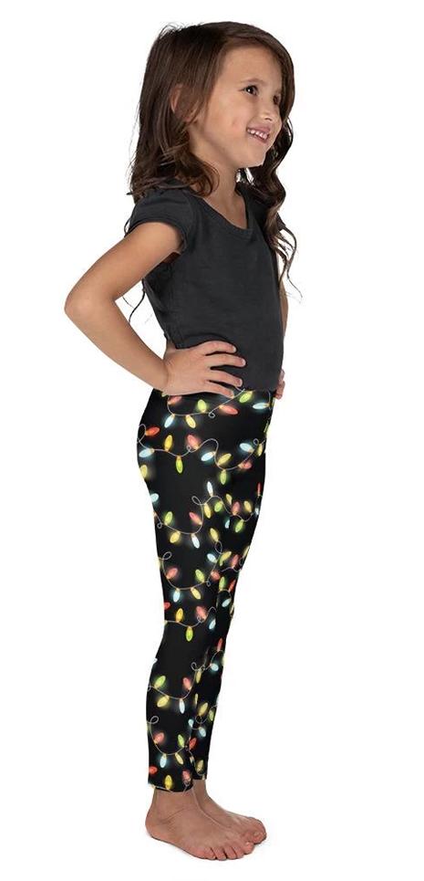 Kids' Christmas Lights Leggings - FiercePulse - Premium Workout Leggings - Yoga Pants