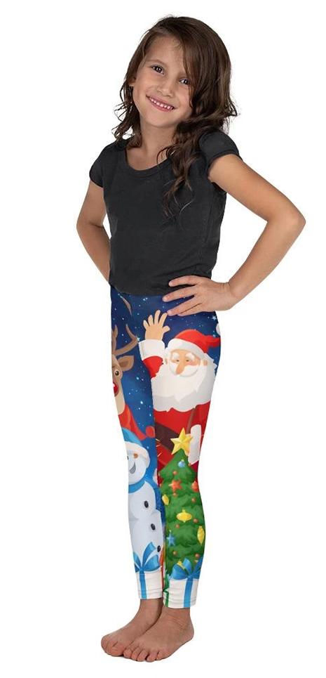 Kids' Santa Leggings - FiercePulse - Premium Workout Leggings - Yoga Pants