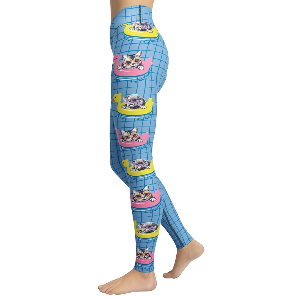 Kittens in Floats Yoga Leggings