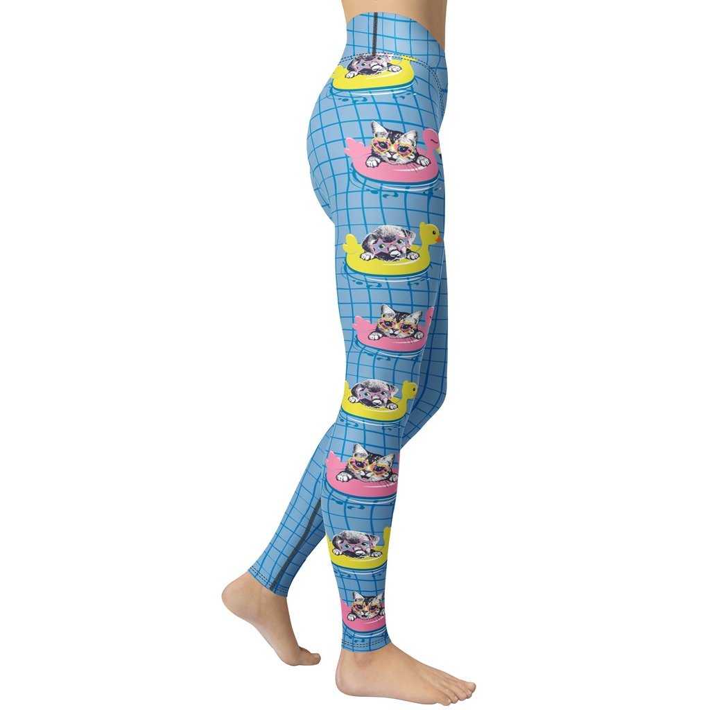 Kittens in Floats Yoga Leggings