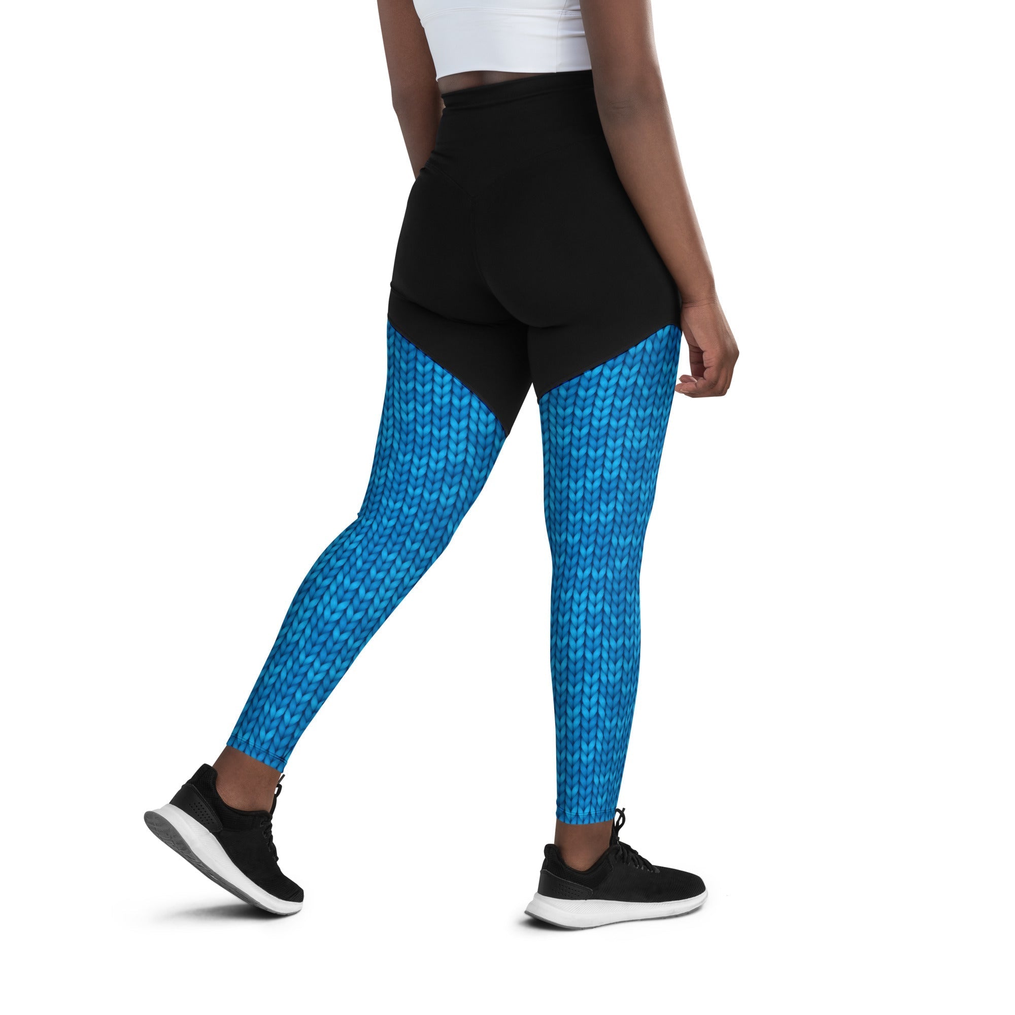 Knitted Print Pattern Compression Leggings