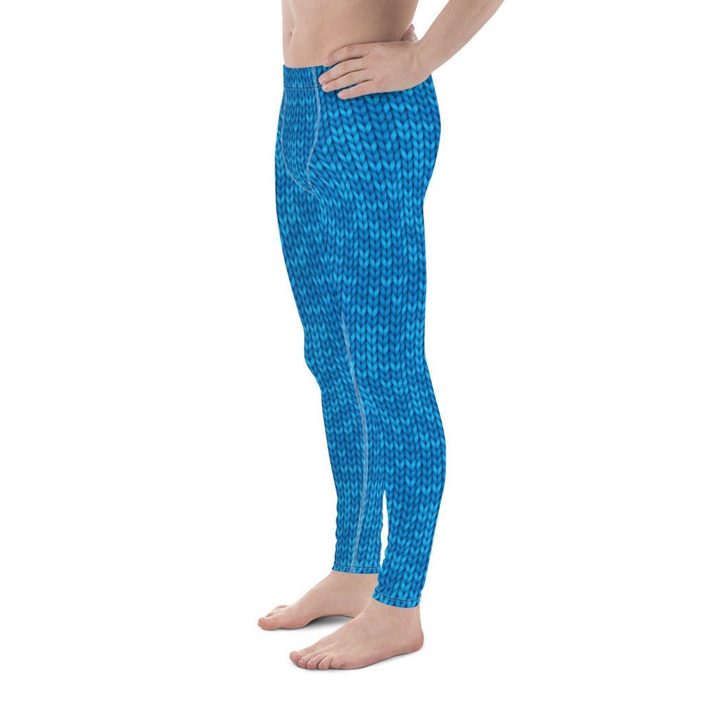 Knitted Print Pattern Men's Leggings