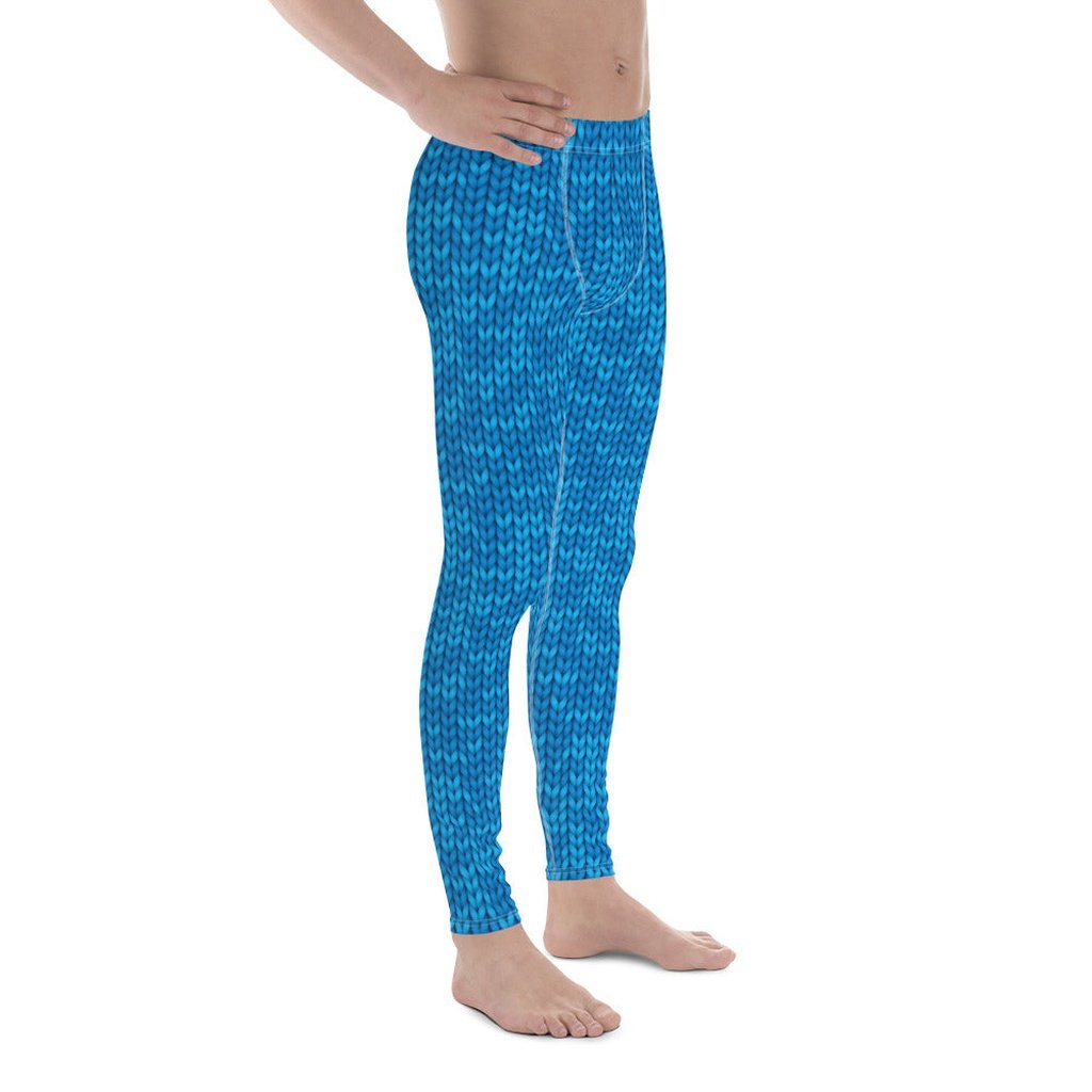 Knitted Print Pattern Men's Leggings