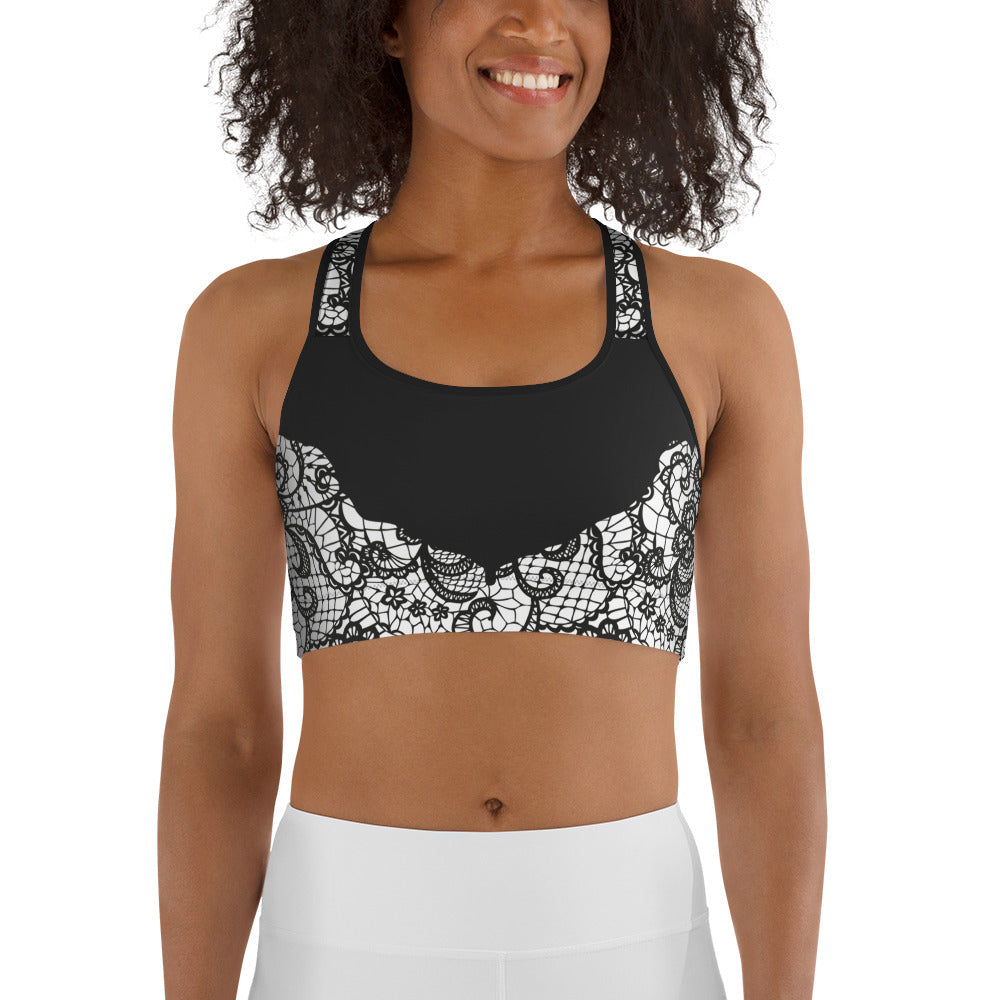 Lace Cut Out Sports Bra